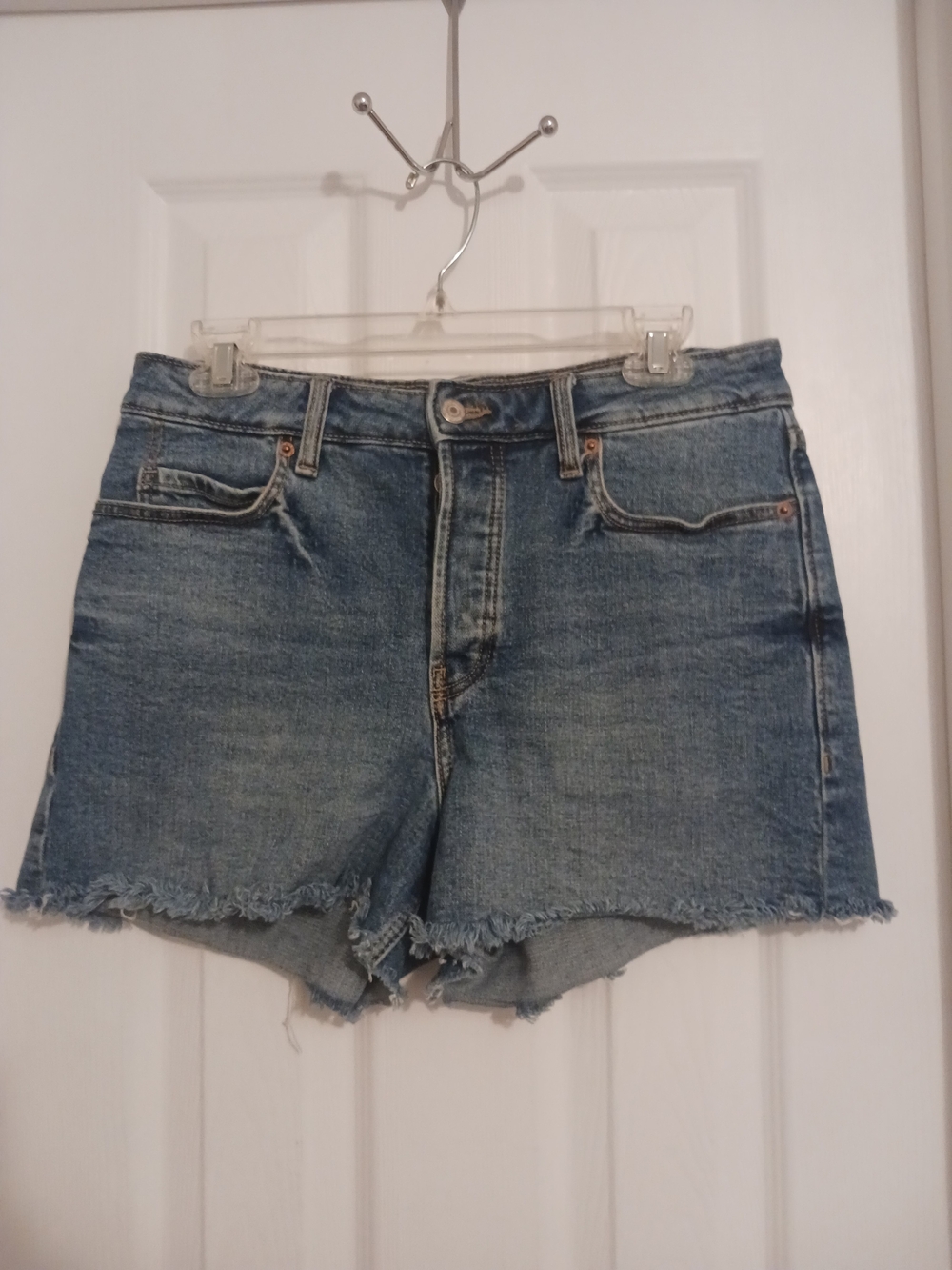 ! Old Navy Sky- High A- Line Light Blue Denim Cutoff Shorts 8